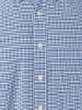 small check button down collar shirt