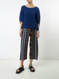 Aztec print cropped trousers