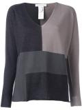 colour block v neck jumper