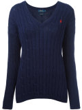 cable knit V-neck jumper
