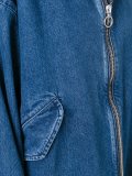 long zipped denim coat
