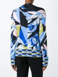 abstract print longsleeved blouse