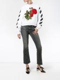 rose-embroidered sweatshirt