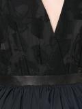 floral embroidered leather waistband dress