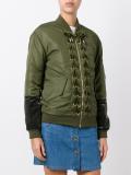 lace-up detailing bomber jacket
