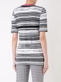 V-neck striped shortsleeved cardigan