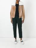 zipped leather jacket