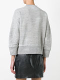 cropped side zip sweatshirt