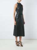 leather midi dress