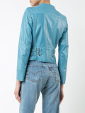 collarless biker jacket