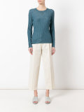 high-waisted wide leg trousers