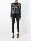 collarless cropped jacket