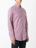 button collar checked shirt