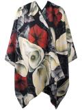 double face floral poncho