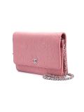 embossed camellia wallet crossbody bag