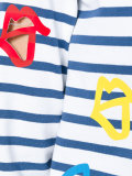 lips print striped sweatshirt 