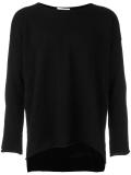 raw edge tail hem jumper