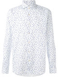 navy floral print shirt