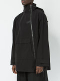 zip-detail hooded coat