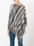striped asymmetric knit top