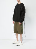 lace-up sleeves sweatshirt