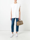 embossed logo shoulder bag