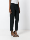 elasticated hem cropped trousers