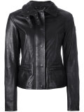 jacket with quilted collar and biker detail