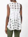 sheer square-cut blouse