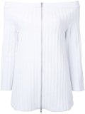 ribbed cold shoulder jumper