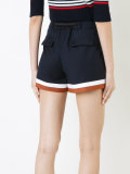 striped hem shorts