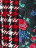 plaid contrast floral stripe jacket