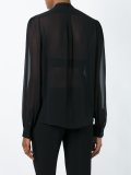 pleated panel sheer shirt