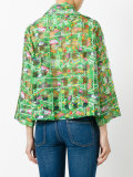 Transport print cropped jacket