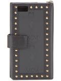 gold-tone studded flat wallet
