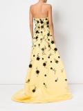 sequinned flowers strapless gown