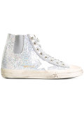 star patch metallic hi-tops