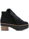 faux fur platform booties