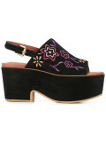 embroidered platform slingback mules