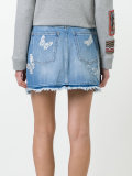 butterfly appliqué denim skirt