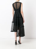 asymmetric sheer layer dress