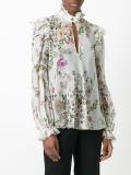 flower print sheer blouse