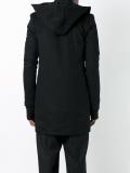 single breasted hooded coat  