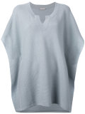 ribbed open neck top