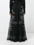 leaf print maxi skirt