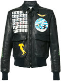 multi patched biker jacket 