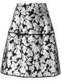 metallic floral skirt