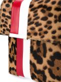 striped leopard print clutch