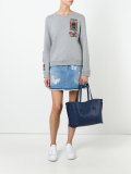 embossed pattern tote bag 