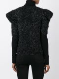 exaggerated shoulder knitted top